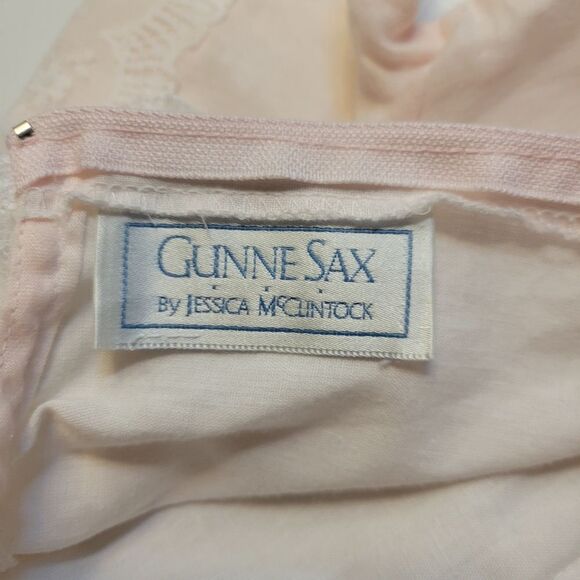 Gunne Sax Jessica McClintock Light Pink and White Lace Vintage Dress - Picture 12 of 15
